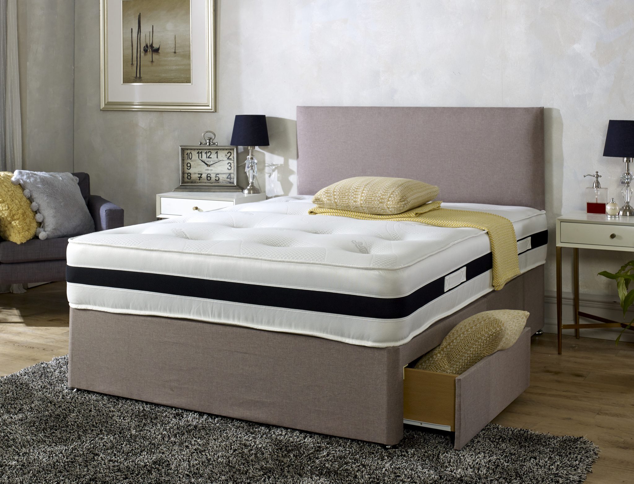 Signature King Size Storage Divan with Headboard Pay Weekly Carpets