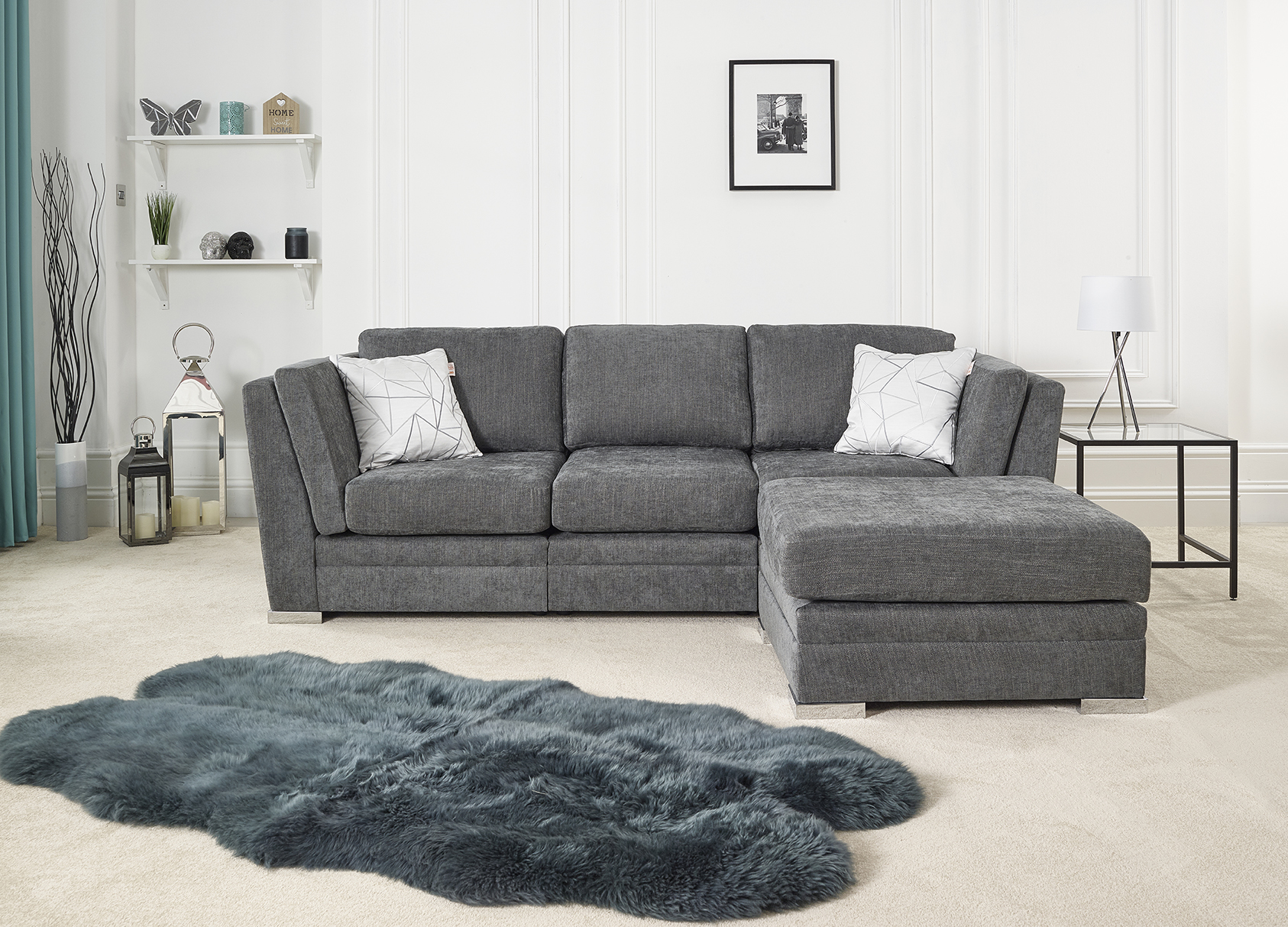Havoc Play sports Coordinate California 3 Seater Sofa with Footstool - Pay Weekly Carpets