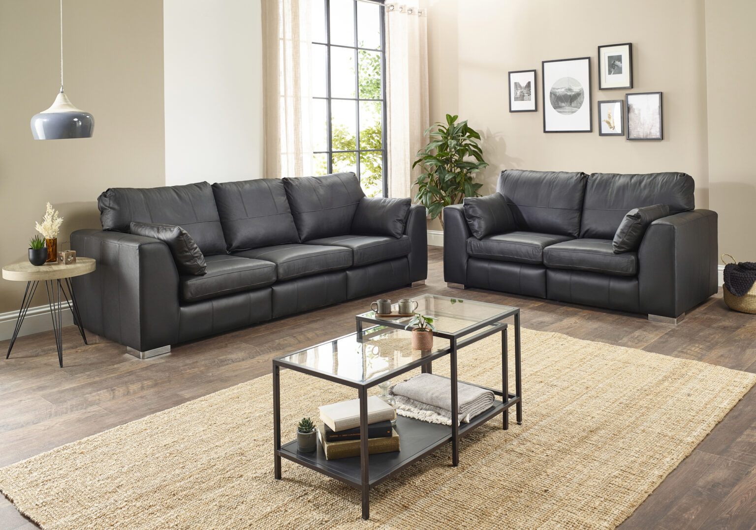 Verona Real Leather 3 & 2 Seater Sofas Pay Weekly Carpets