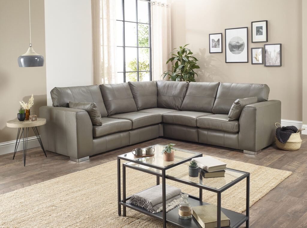 Verona Large Real Leather Corner Sofa Pay Weekly Carpets