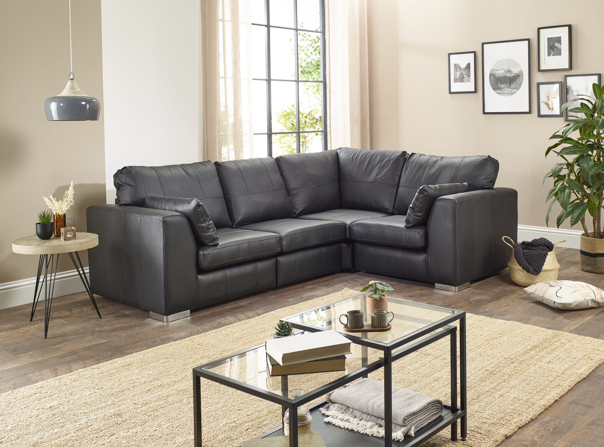 Verona Small Real Leather Corner Sofa Pay Weekly Carpets