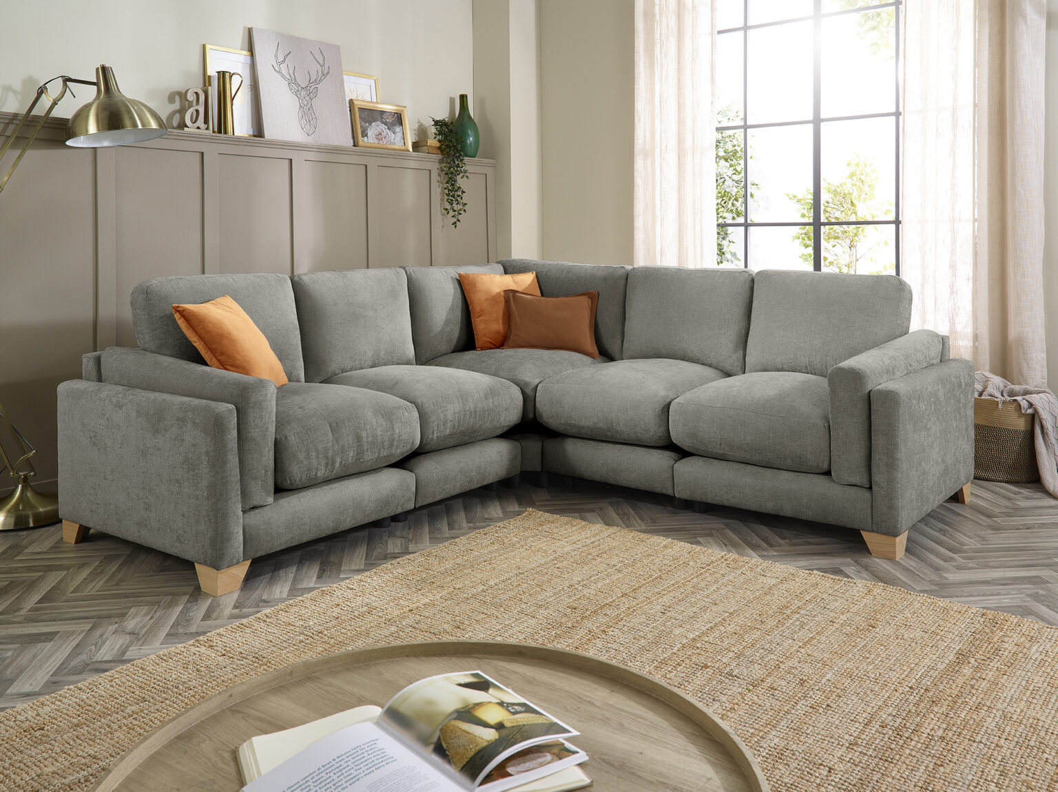 Tampa Fabric Large Corner Sofa Pay Weekly Carpets
