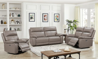 Brooklyn Leather 3 Seater, 2 Seater & Armchair Electric Recliners