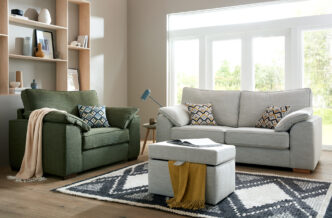 Oslo 3 Seater Sofa with Snuggler & Storage Stool