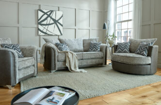 Richmond 3 Seater Sofa with Snuggler Swivel Chair & Armchair