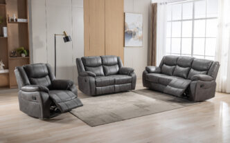 Paris Fabric 3 Seater, 2 Seater & Armchair Manual Recliners