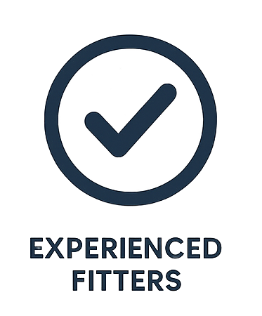 Circular checkmark icon, representing professional and experienced carpet installers