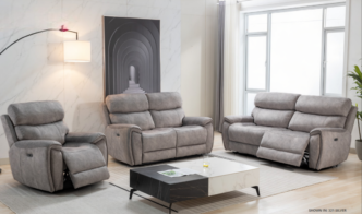 Seville Suede Electric Recliner 3 Seater, 2 Seater & Armchair