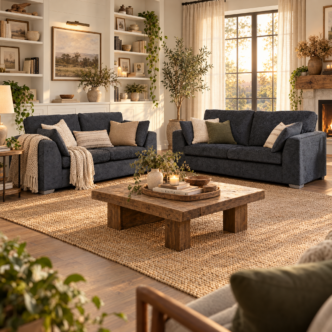 Premier Finch 3 & 2 Seater Sofas Charcoal