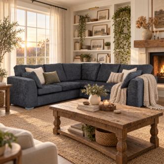 Premier Finch Large Corner Sofa Charcoal
