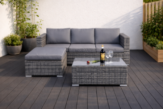 Premier Primrose Grey 4 Seat Rattan Sofa Set with Coffee Table