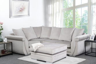 Premier Kingfisher Small Corner Sofa with Footstool - Mink