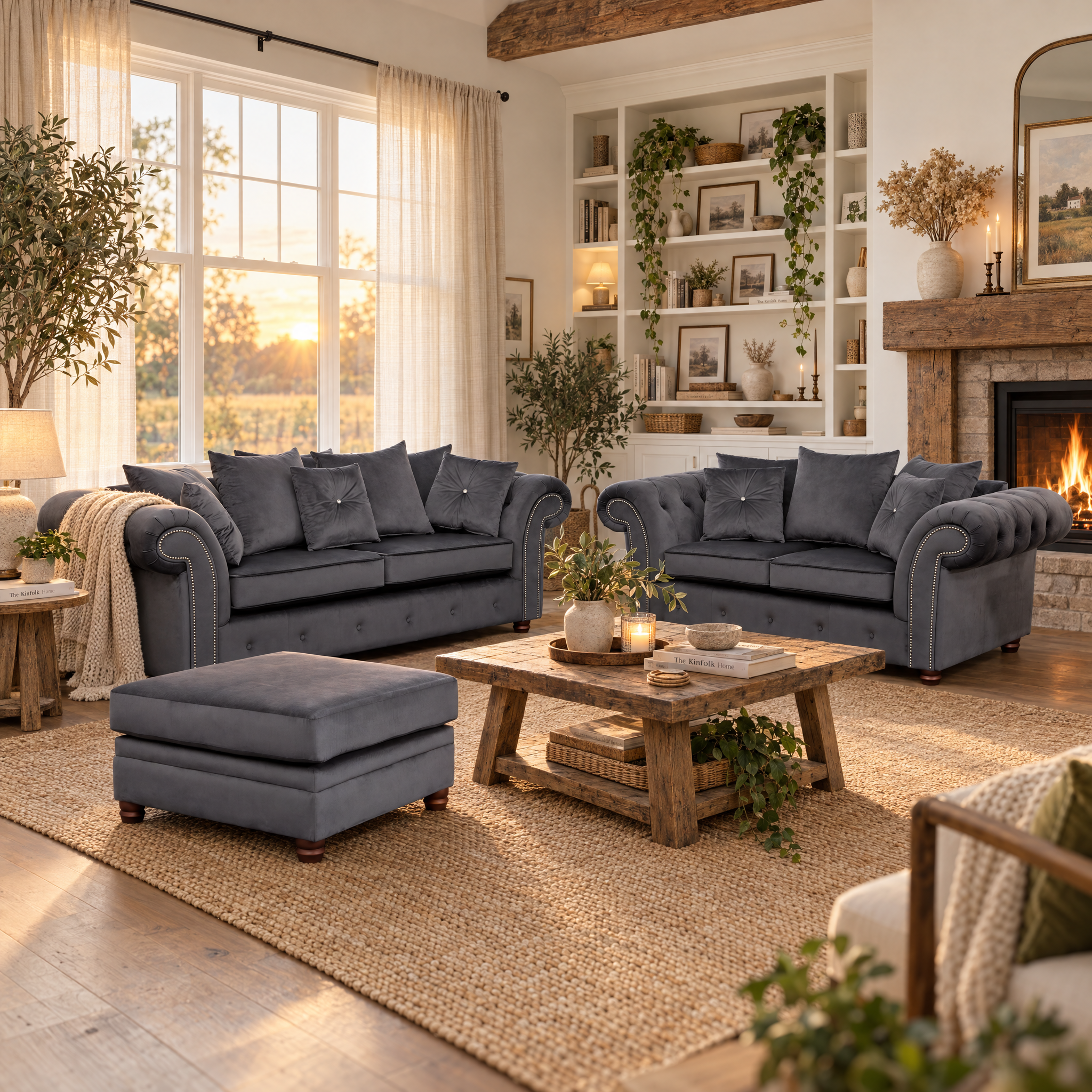 Belmont 3+2+Stool set