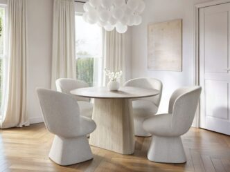 Premier Avorio Dining Table with Aiko Chairs Set of 4