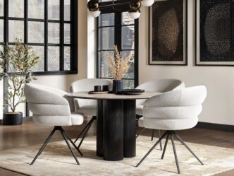 Premier Tiber Dining Table Black with Eira Chairs Set of 4