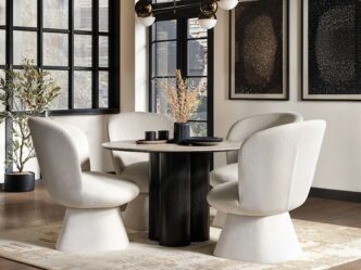 Premier Tiber Dining Table Black with Aiko Chairs Set of 4