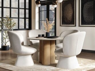 Premier Tiber Dining Table Oak with Aiko Chairs Set of 4