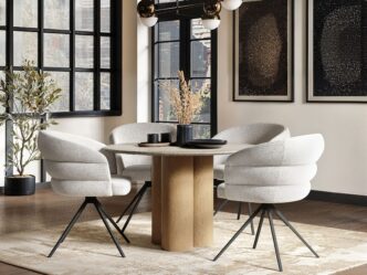 Premier Tiber Dining Table Oak with Eira Chairs Set of 4