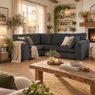 Premier Finch Small Corner Sofa Charcoal