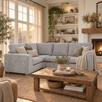 Premier Finch Small Corner Sofa Shark - Right Handed